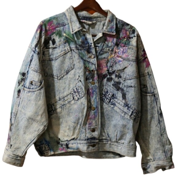 Giorgio Morandi Vintage 80s Denim Doleman Pant Leg Jean Jacket LG - Picture 1 of 16